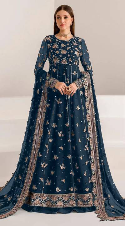 DN 4167 BY MAARiA-A DESIGNER GEORGETTE GOWN WHOLESALER IN INDIA